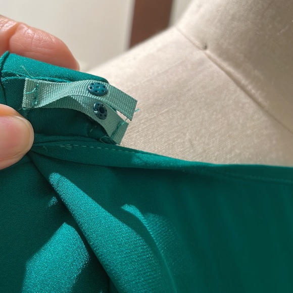Molly Silk Butterfly Sleeve Green Blouse Sz 2 - Picture 5 of 6